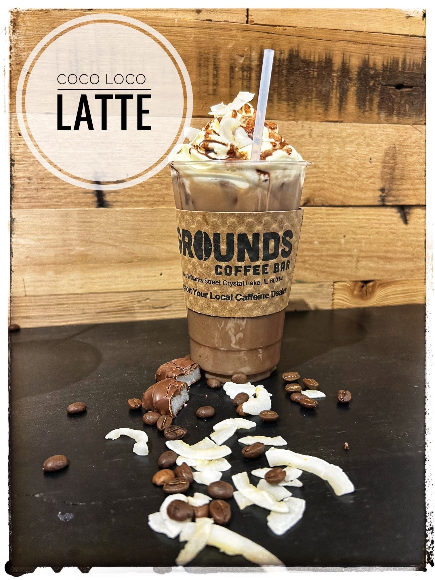 Coco Loco - Coconut Mocha latte | Grounds Coffee Bar